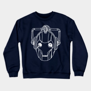 Bad LIne Art Cyberman in White Crewneck Sweatshirt